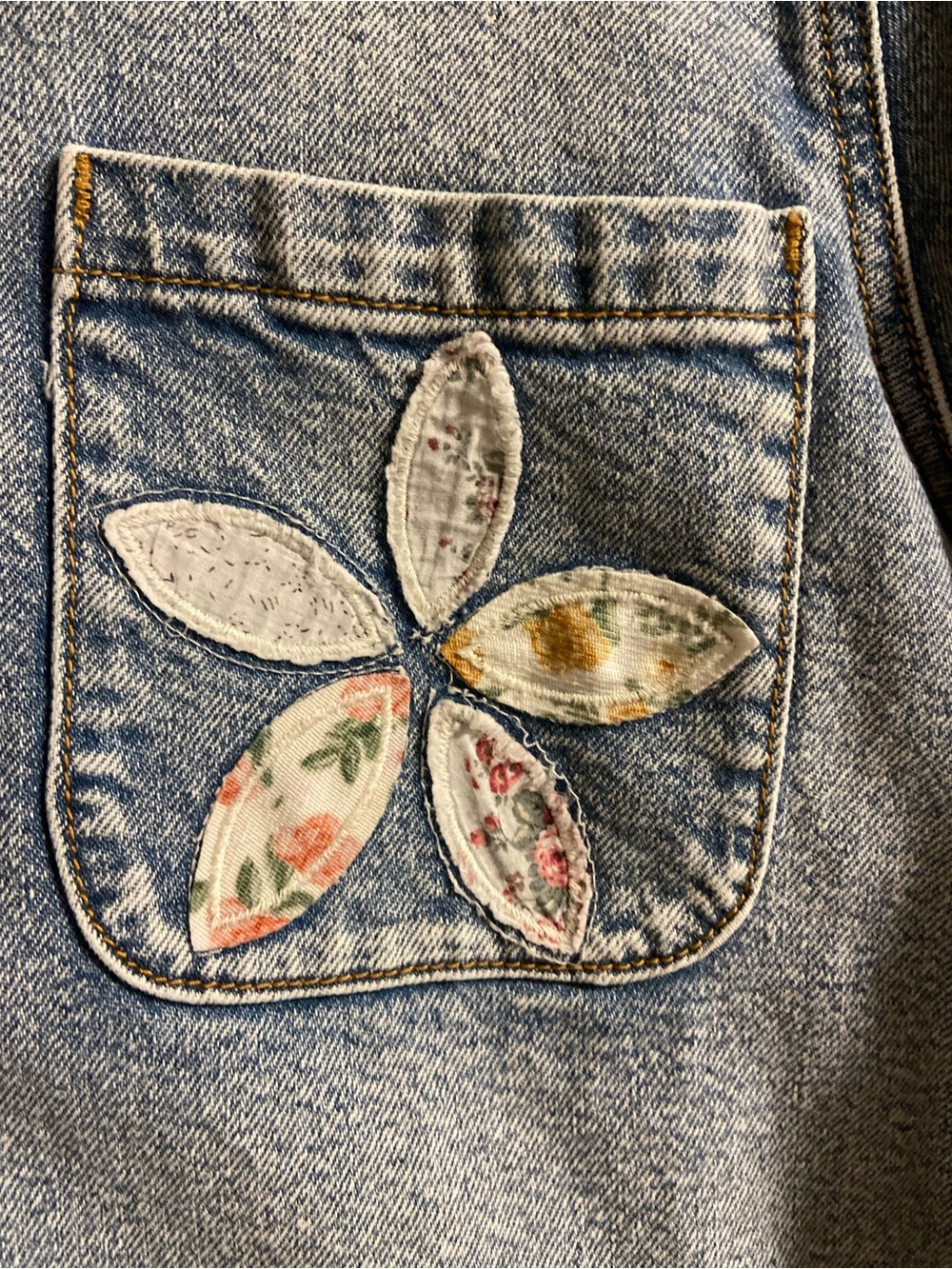 Free People x Driftwood Denim Shabby Chic Jacket Floral Patchwork Rustic Boho S - Picture 5 of 16